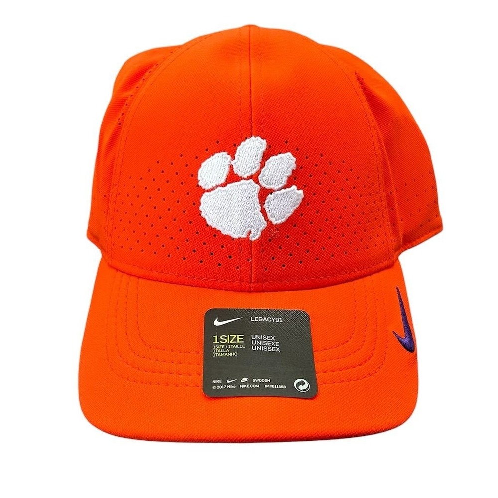 Nike Clemson Tigers Aerobill Sideline Cap Orange Unisex Adjustable Hat